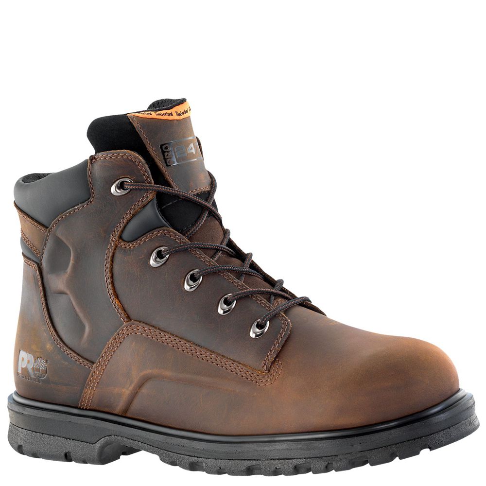 Timberland Μποτακια Εργασίας Ανδρικα Καφε - Pro® Magnus 6" Steel Toe - Greece 4801562-PH